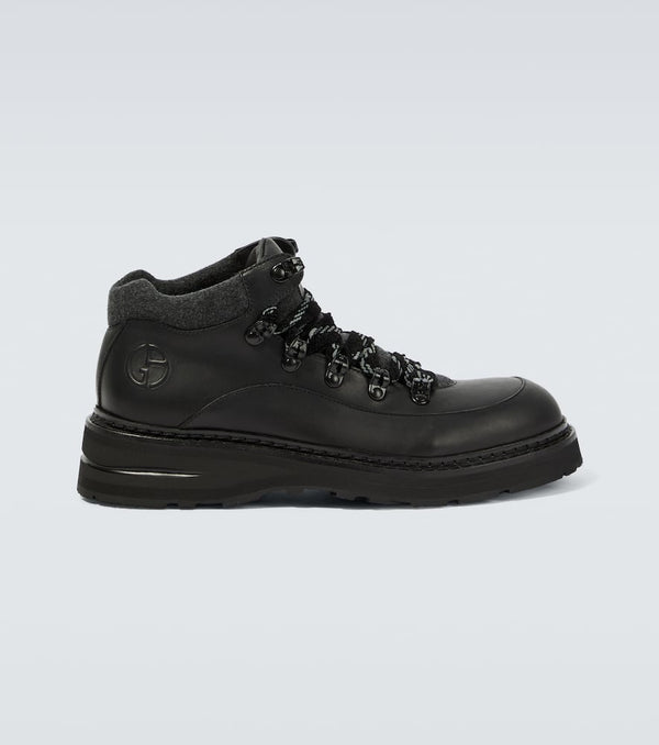 Giorgio Armani Leather lace-up boots