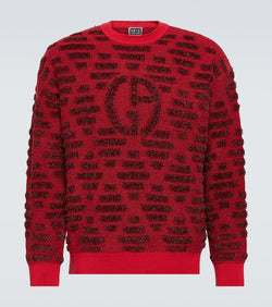 Giorgio Armani Logo jacquard wool-blend sweater