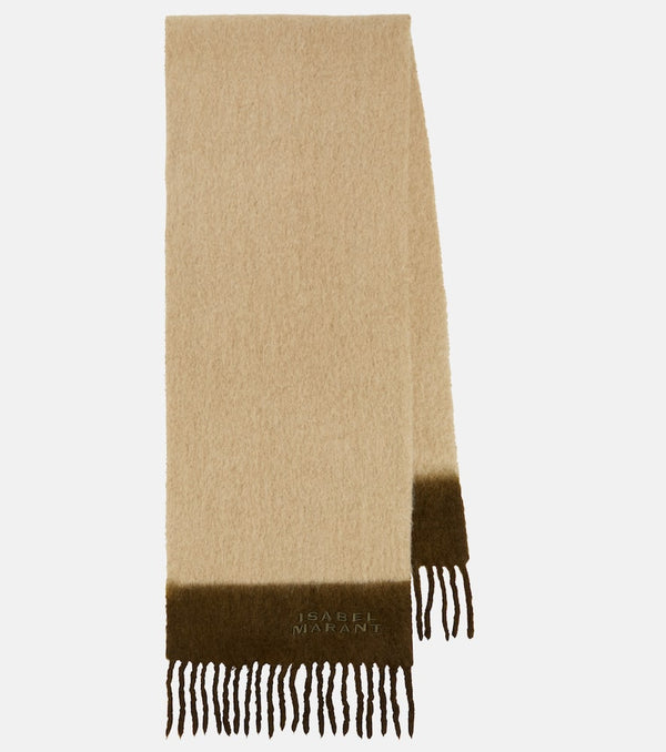 Isabel Marant Firny logo alpaca-blend scarf