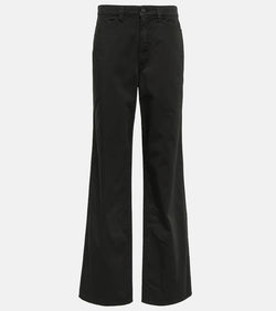 Lemaire High-rise cotton satin pants