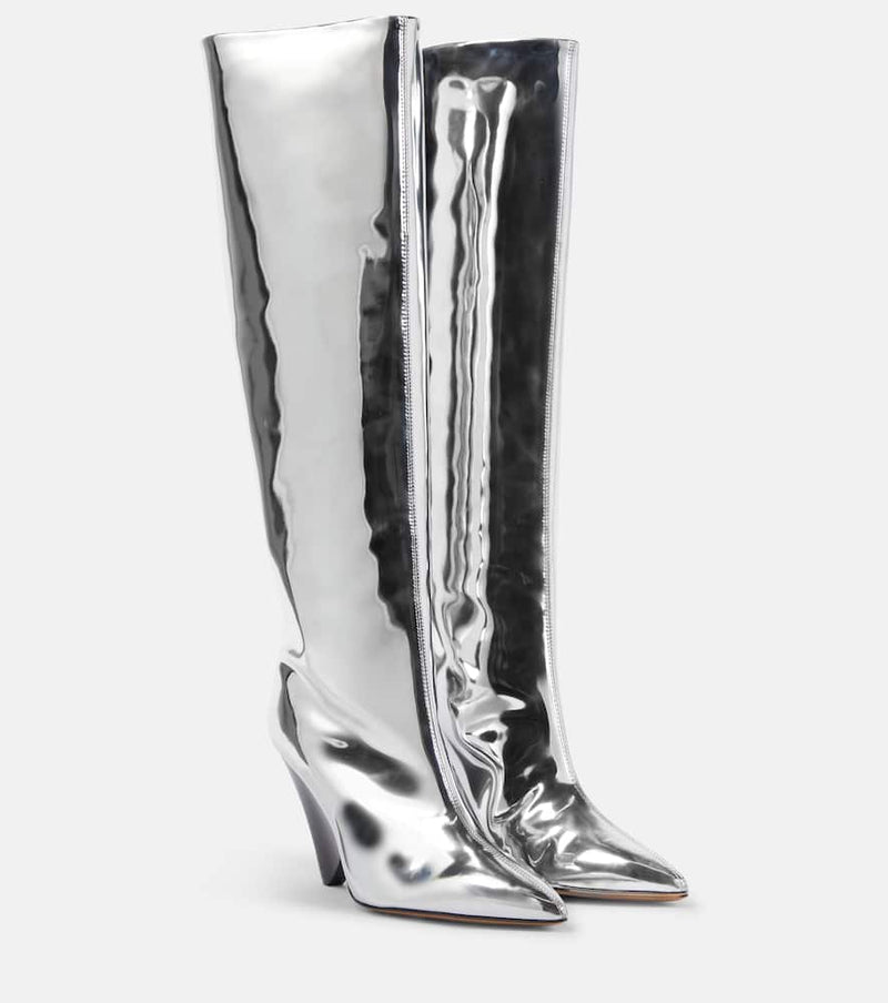 Isabel Marant Lakita mirrored knee-high boots