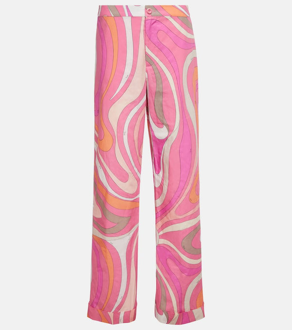 Pucci Marmo high-rise cotton straight pants