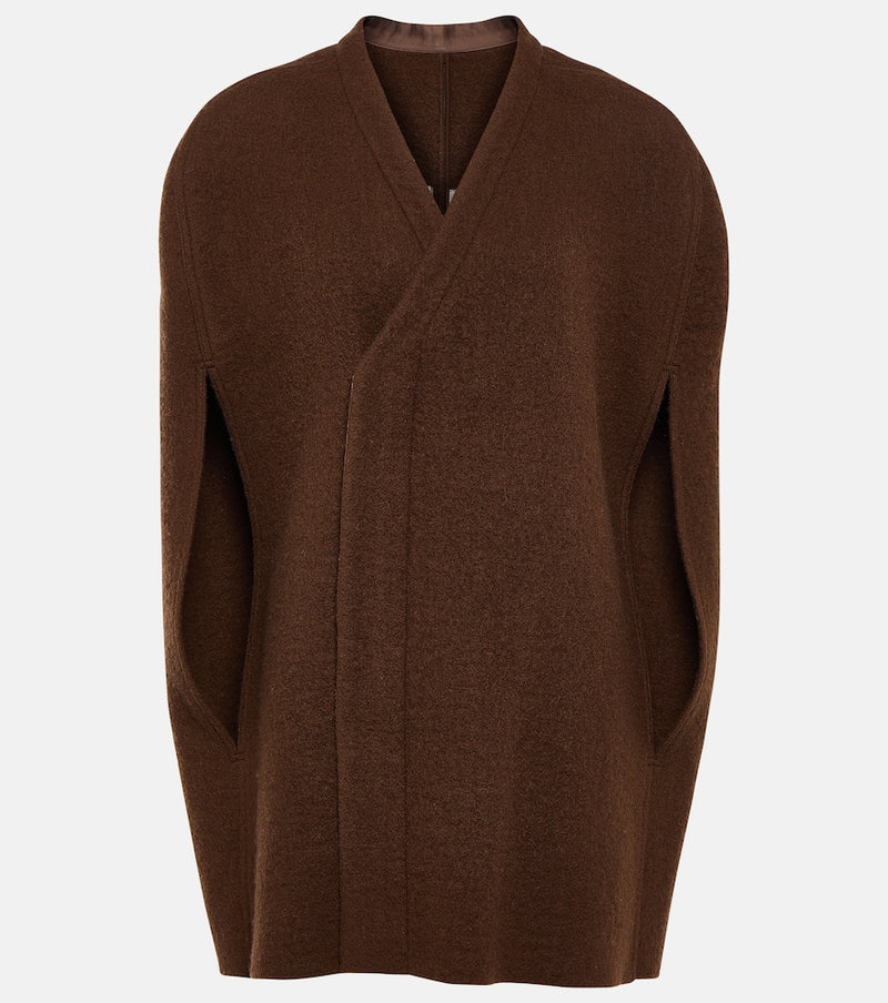 Rick Owens Wool zipped cape