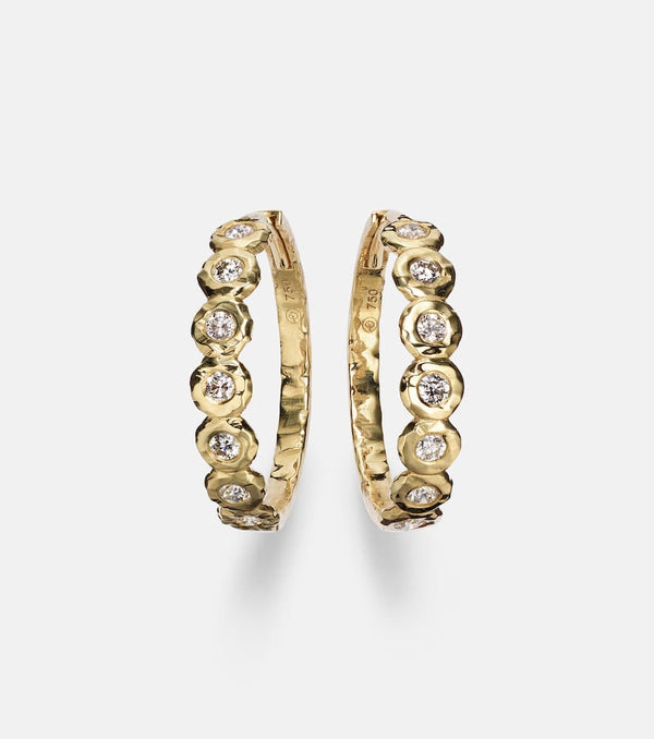 Octavia Elizabeth Edith 18kt gold hoop earrings with diamonds