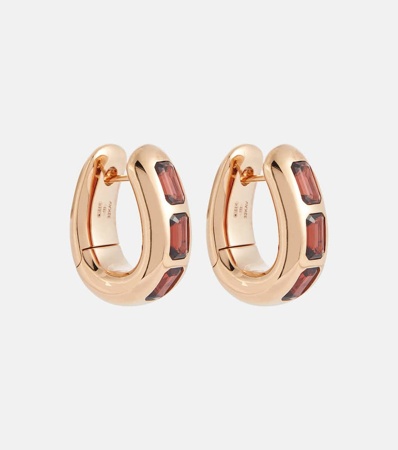 Pomellato Iconica 18kt rose gold earrings with pyrope garnets