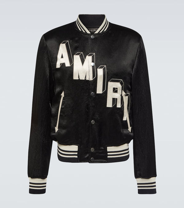 Amiri Satin varsity jacket