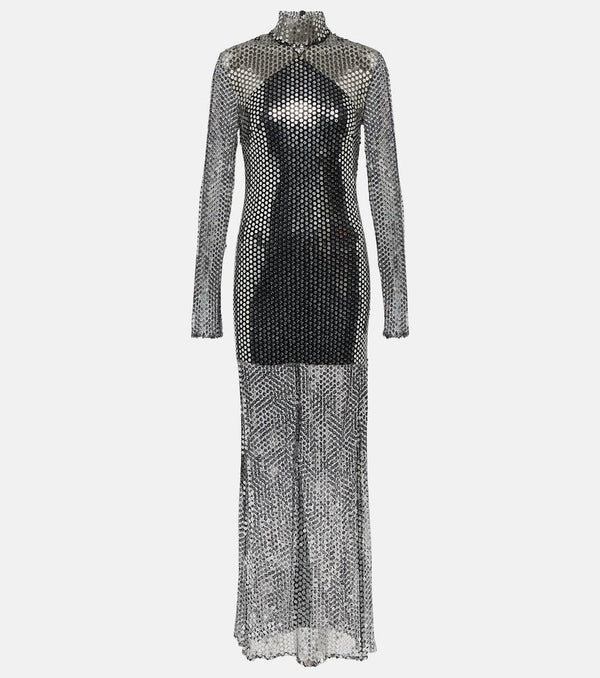 Taller Marmo Tina semi-sheer sequined maxi dress