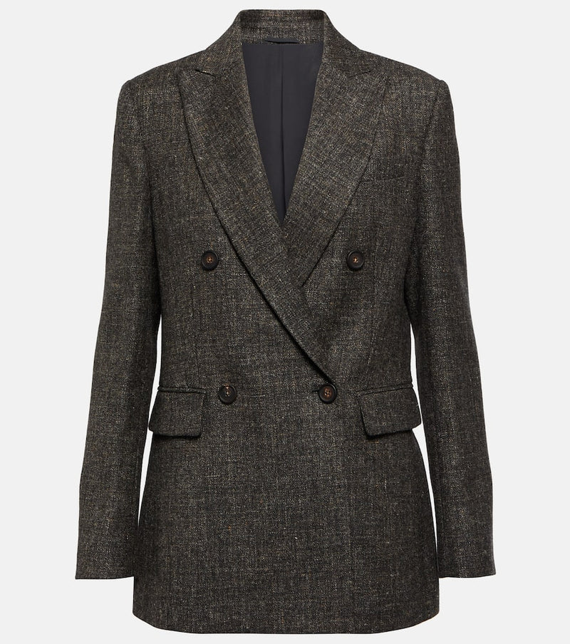 Brunello Cucinelli Double-breasted virgin wool-blend blazer