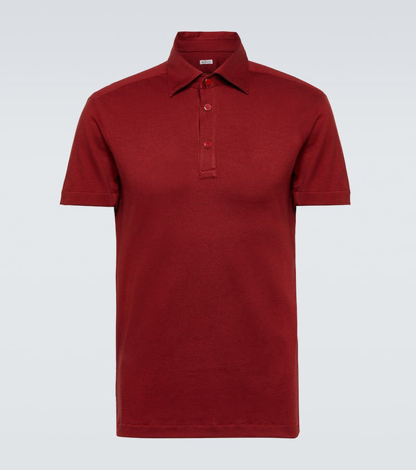 Kiton Positano cotton and cashmere polo shirt