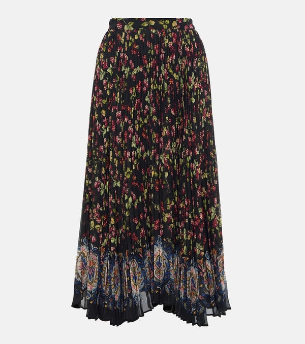 Etro High-rise pleated midi skirt