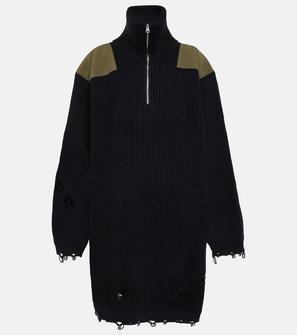 MM6 Maison Margiela Cotton and wool sweatshirt dress