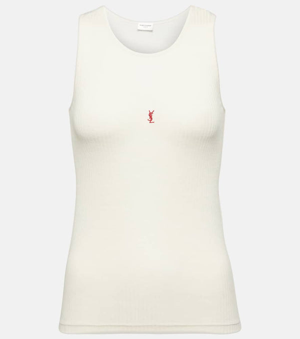 Saint Laurent Cassandre ribbed-knit wool tank top