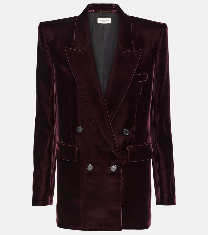 Saint Laurent Double-breasted velvet blazer