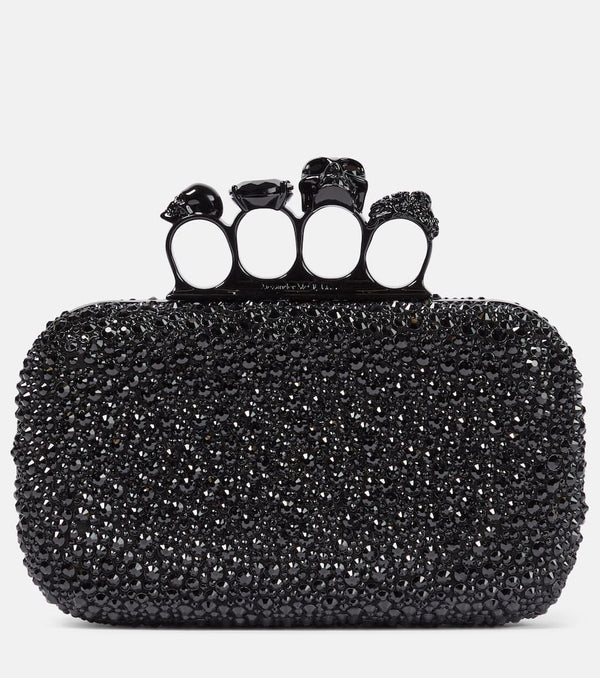 Alexander McQueen Knuckle embellished leather clutch