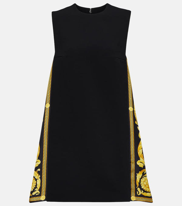 Versace Barocco crêpe and twill shift dress