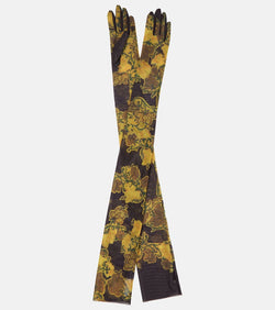 Dries Van Noten Floral mesh gloves