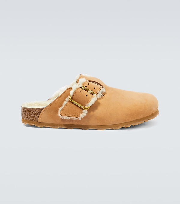 Birkenstock Boston nubuck and shearling clogs