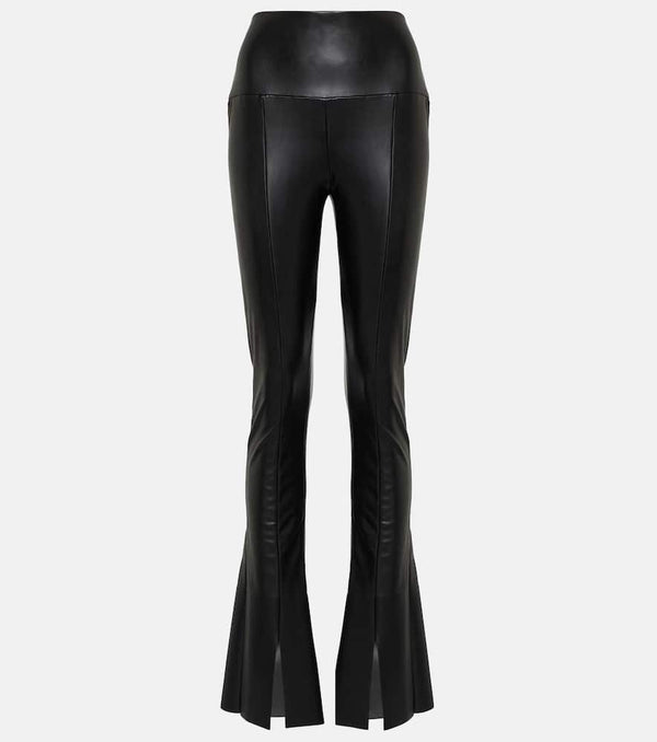 Norma Kamali Spat flared faux-leather leggings