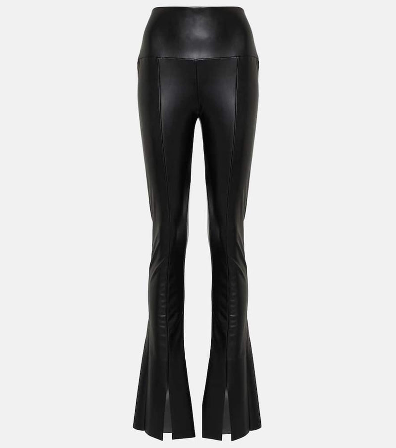 Norma Kamali Spat flared faux-leather leggings