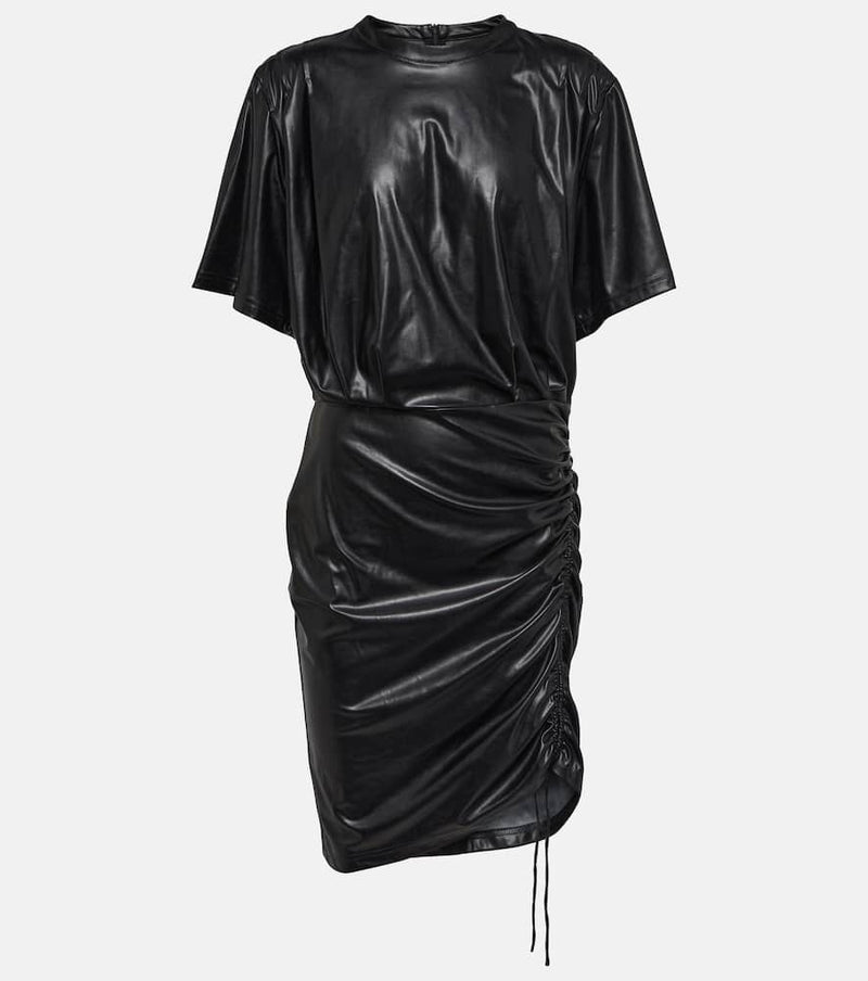 Marant Etoile Balesi ruched faux leather minidress