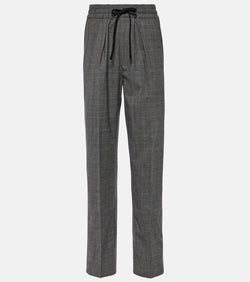 Marant Etoile Priska checked high-rise wool pants