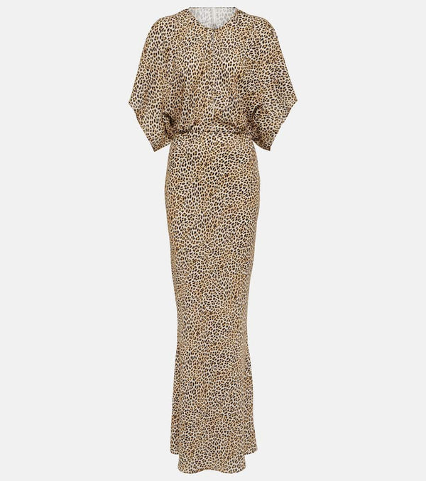 Norma Kamali Obie leopard-print georgette gown