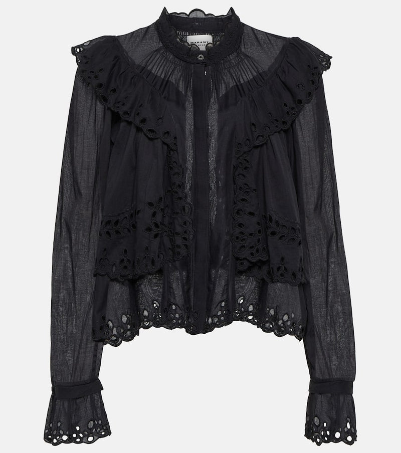 Marant Etoile Kelmon embroidered cotton blouse