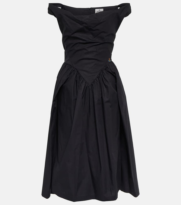 Vivienne Westwood Gathered cotton poplin midi dress