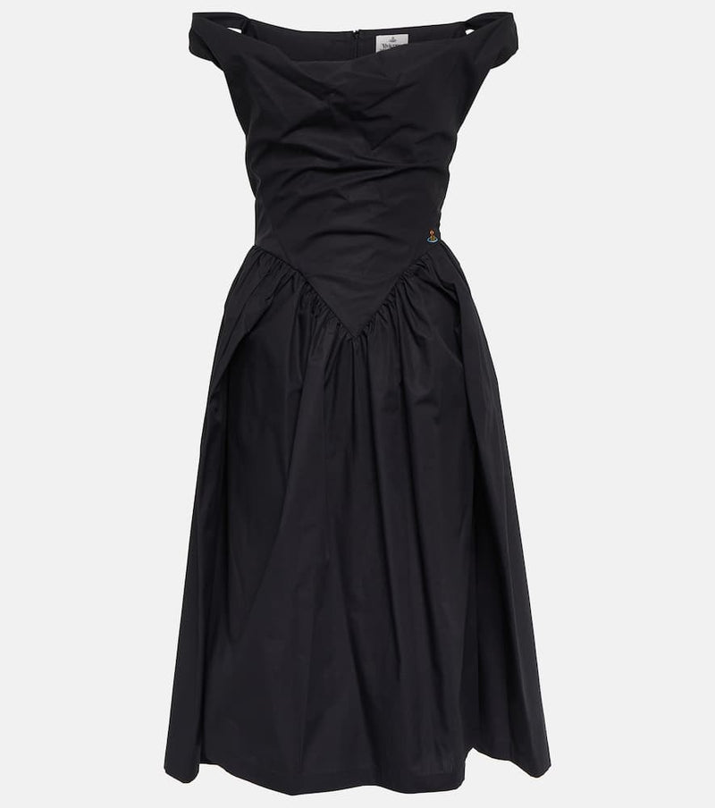 Vivienne Westwood Gathered cotton poplin midi dress