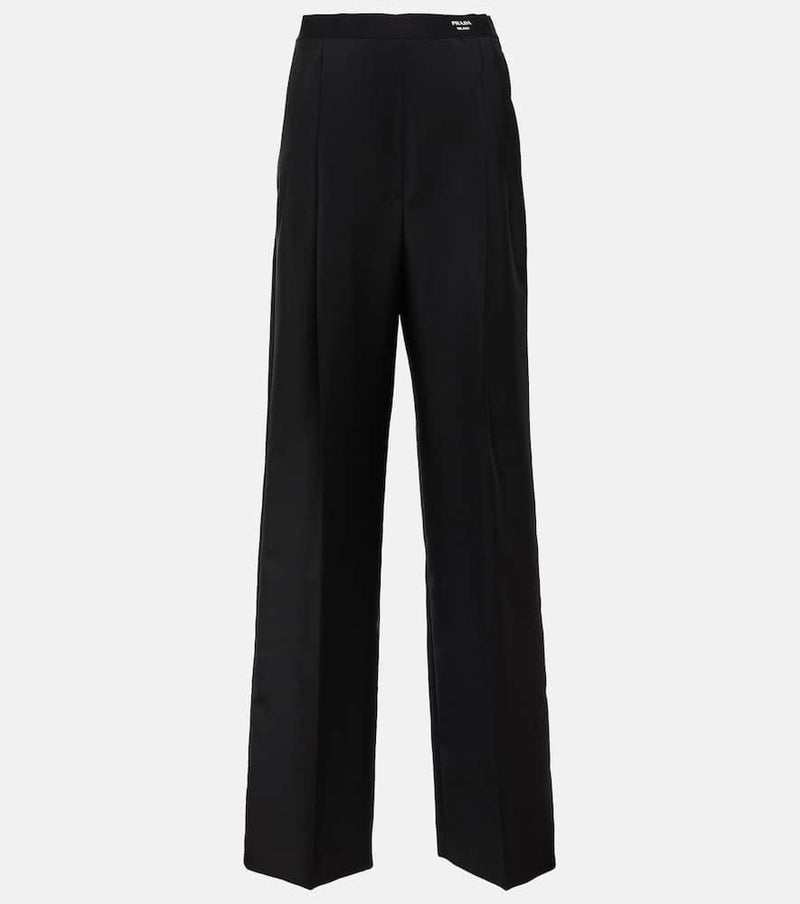 Prada Mohair and wool wide-leg pants