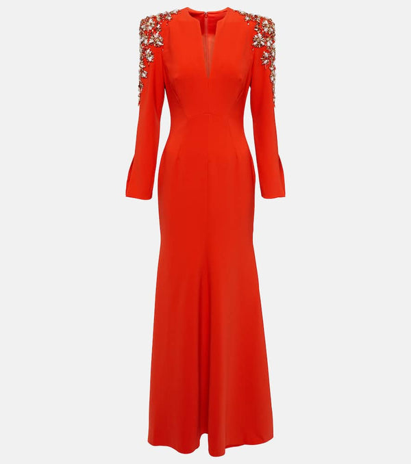 Jenny Packham Kay embellished crêpe gown