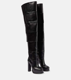 Alexander McQueen Leather platform over-the-knee boots