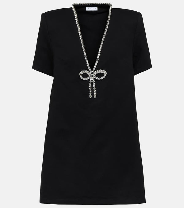 Area Crystal bow jersey t-shirt dress