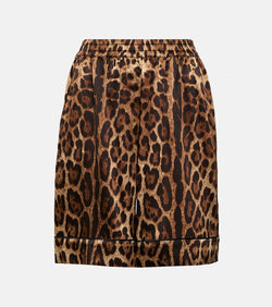 Dolce & Gabbana Leopard-print silk miniskirt