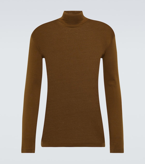 Lemaire Turtleneck cotton jersey top