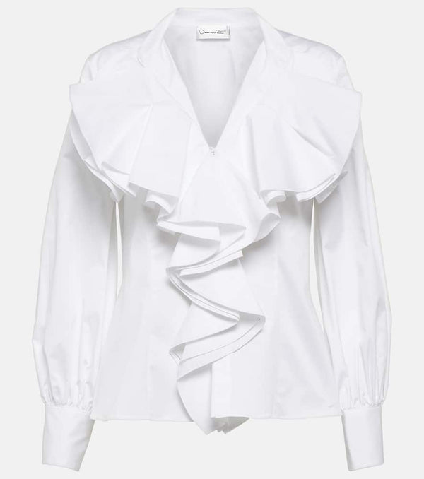 Oscar de la Renta Ruffled cotton shirt