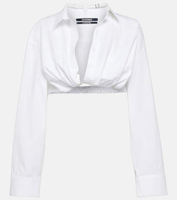 Jacquemus La Chemise Bahia cotton-blend cropped top