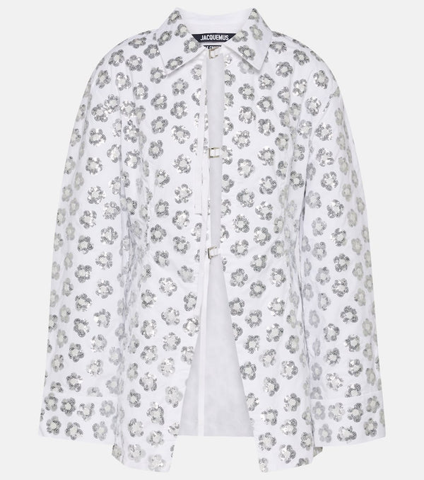 Jacquemus Lavoir sequinned cotton-blend shirt