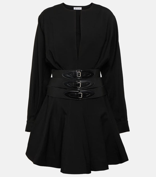 Alaia Belted wool minidress