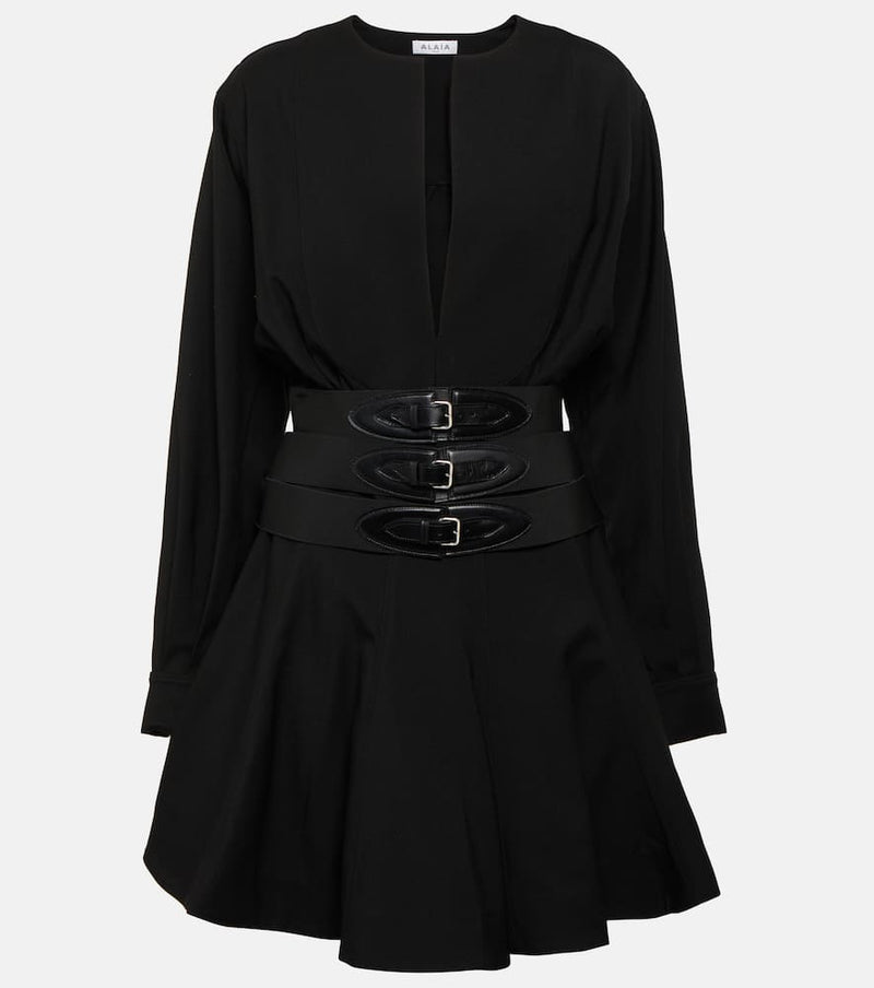 Alaia Belted wool minidress