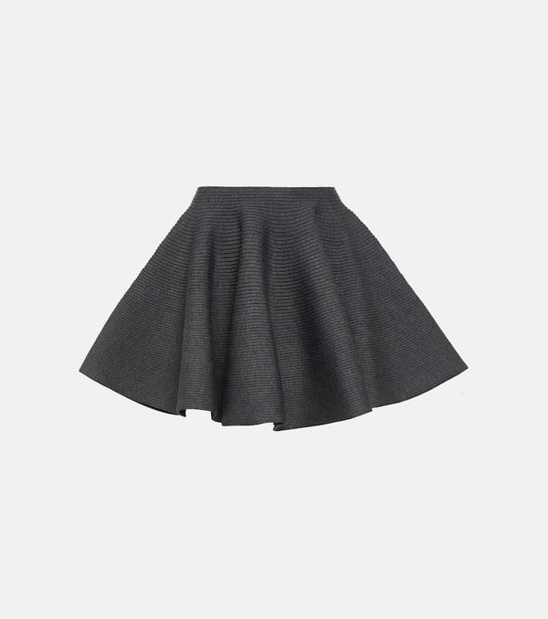 Alaïa Ribbed-knit wool-blend miniskirt