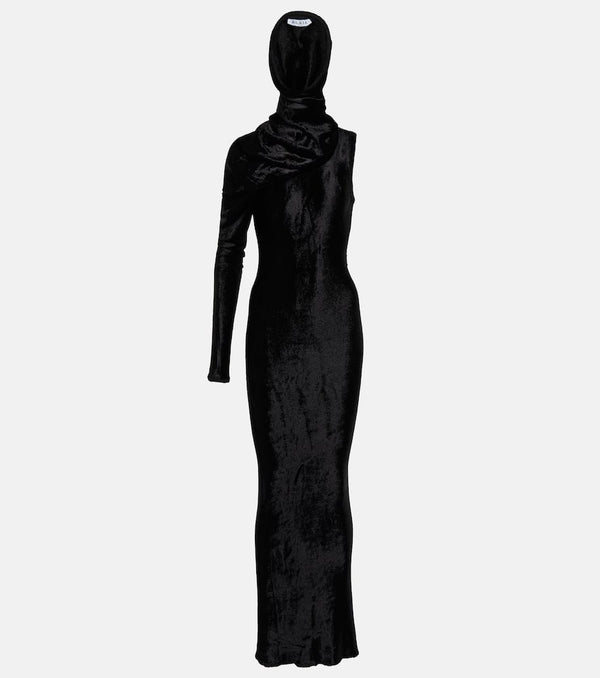 Alaïa Hooded asymmetric gown | LYBSTORE