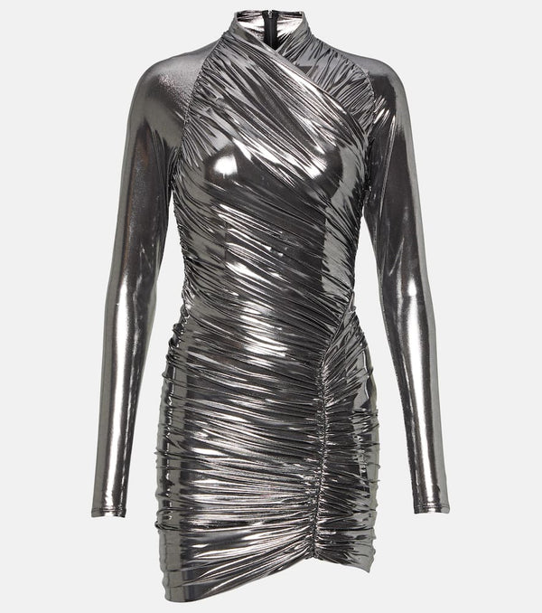 Ferragamo Metallic draped minidress