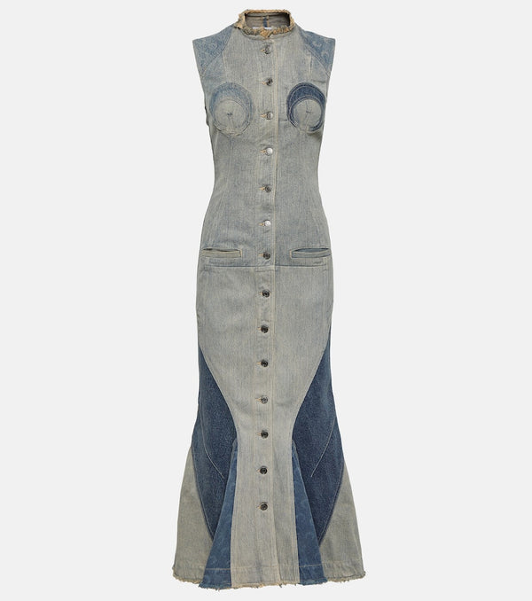 Marine Serre All Over Moon denim maxi dress