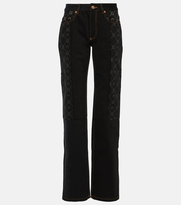 Marine Serre Printed high-rise straight jeans