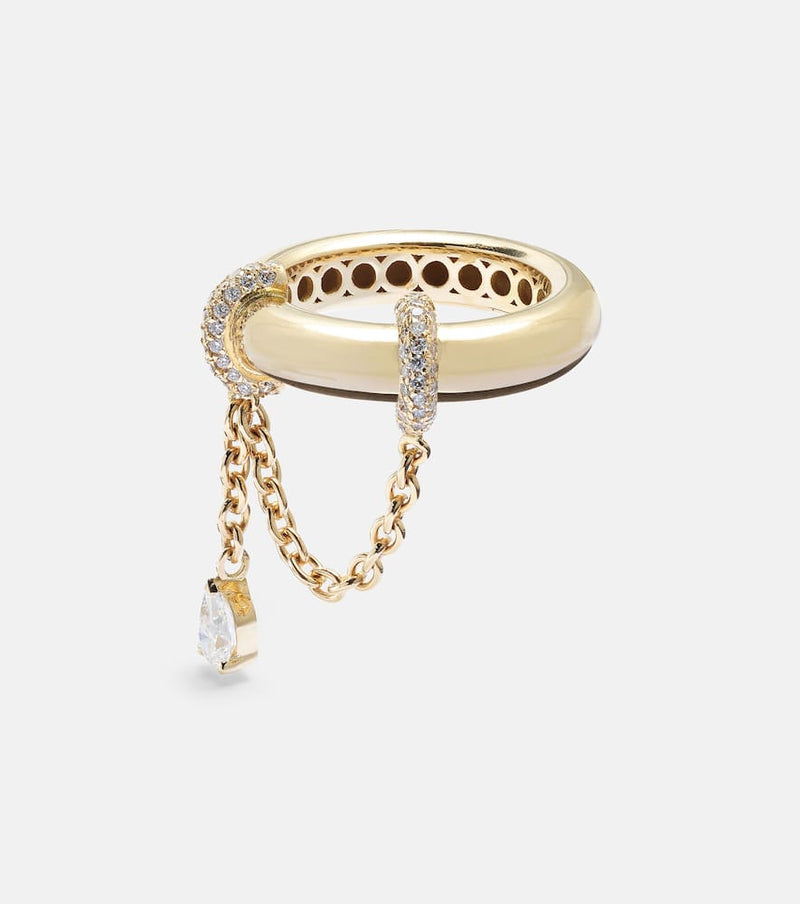 Rainbow K Elysabeth 18kt gold ring with diamonds