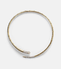 Rainbow K Horn 14kt gold necklace with diamonds