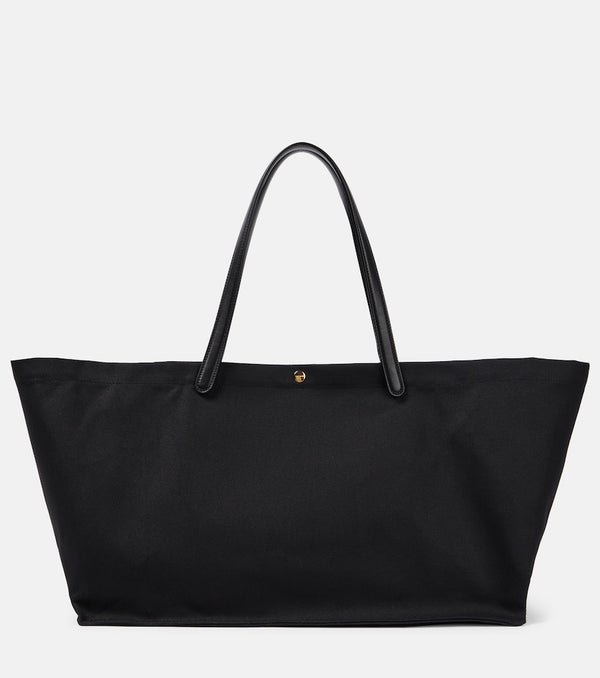 The Row Idaho XL leather-trimmed twill tote bag