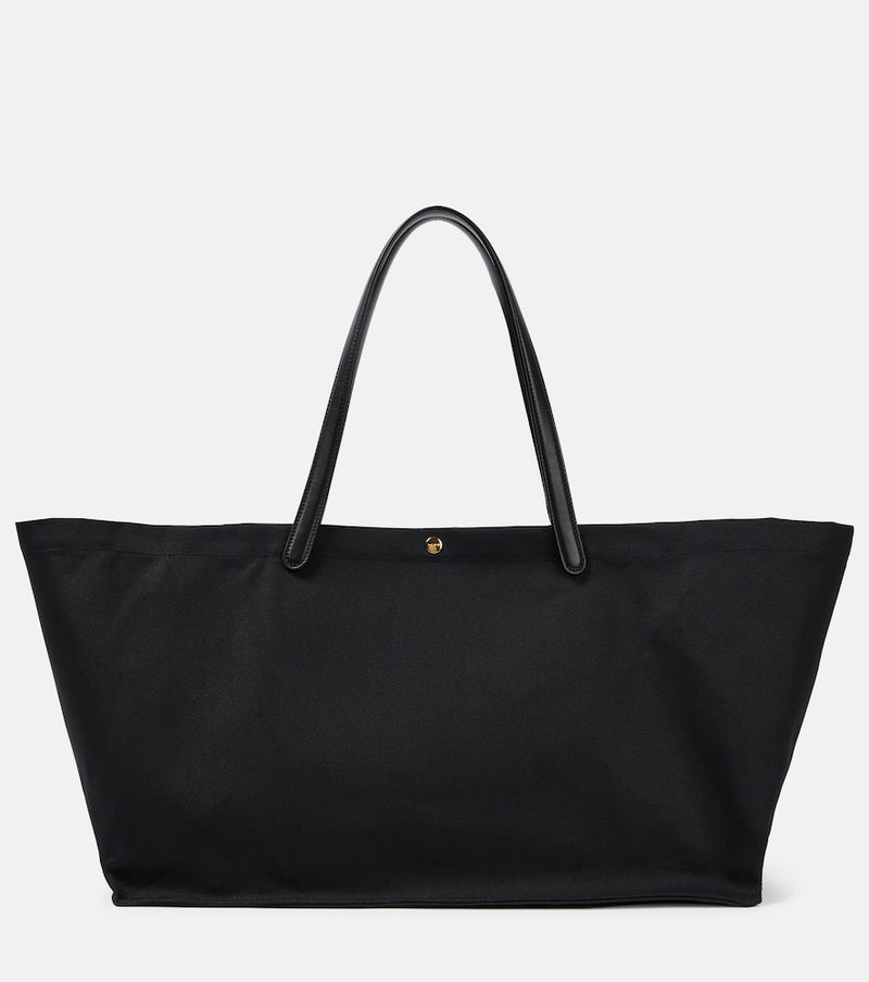 The Row Idaho XL leather-trimmed twill tote bag