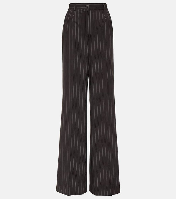 Dolce & Gabbana Pinstripe high-rise wool wide-leg pants